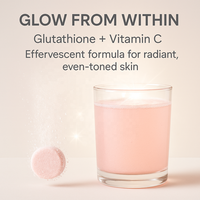 Tablet Effervescent Vigo L-Glutathione 500mg dengan Vitamin C, E, dan Asam Hialuronat, Suplemen Diet untuk Kulit Cerah bagi Wanita