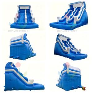 Tobogán Inflable Comercial Azul y Blanco para Eventos de Verano, Tobogán Acuático Gigante de Doble Carril con PVC Resistente - Product Image 2