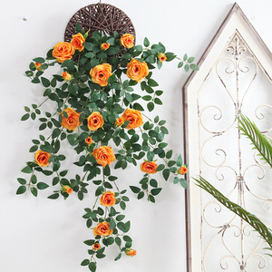 Guirnalda de Rosas Artificiales de 1m, Flor de Seda para Colgar en la Pared, Decoración Interior y Exterior para el Hogar - Product Image 3