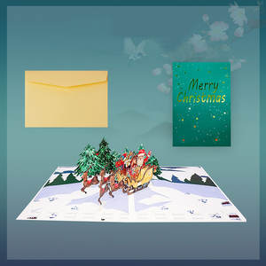 การ์ดของขวัญคริสต์มาสงานคราฟต์กระดาษป๊อปอัพดีไซน์แบบกำหนดเองลาย3D - Product Image 6