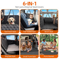 Housse de siège de voiture pour chien avec fond rigide, hamac pour chien avec fenêtre en maille, anti-rayures et antidérapant