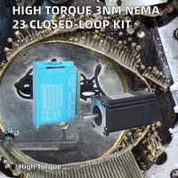 HEJIE Stepper Motor Kit Torsi Tinggi 3NM 57BYGHB80 Hybrid 2-fase Nema 23 Loop Tertutup dan Driver