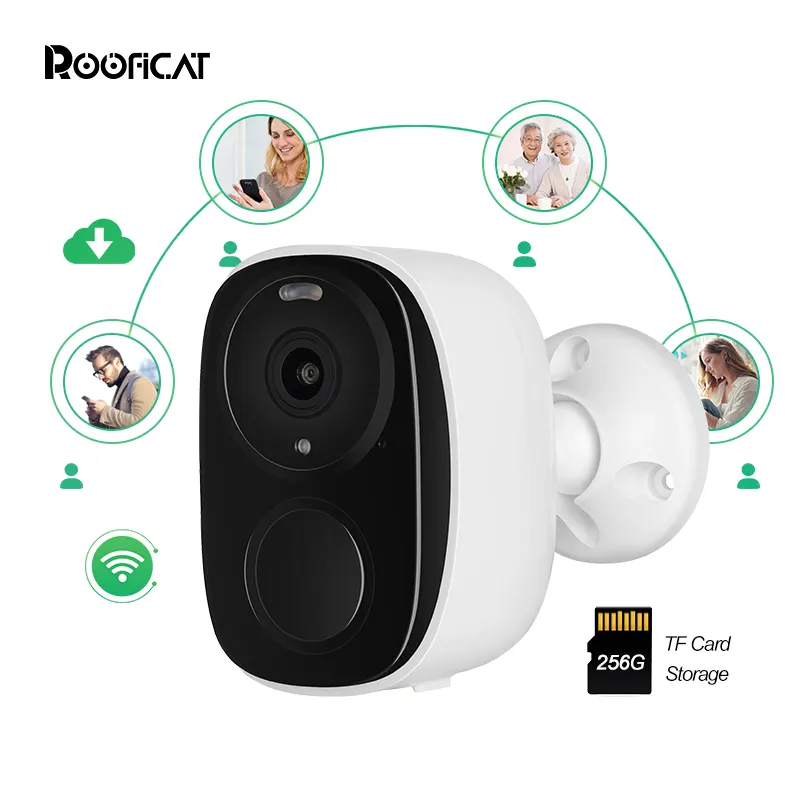 Wifi Camera Wireless Home Security Cameras Night Vision Pir Detection Two-way Audio Surveillance Battery Camera