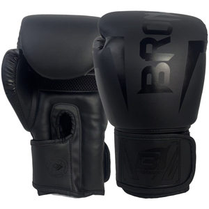 Bronjee ถุงมือต่อย<span class=keywords><strong>มวย</strong></span>ไทยสีดำด้านคลาสสิกสำหรับเด็กผู้ใหญ่ - Product Image 1