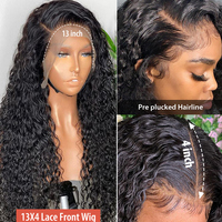 Perruque Lace Front Wig remy brésilien 13x4, extension de cheveux naturels bouclés, queue de cheval vierge, bon marché, pour femmes noires