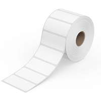 Étiquettes d'expédition thermiques directes d'usine, autocollantes, blanches, vierges, résistantes à l'eau, en rouleau, pour codes-barres 2x1