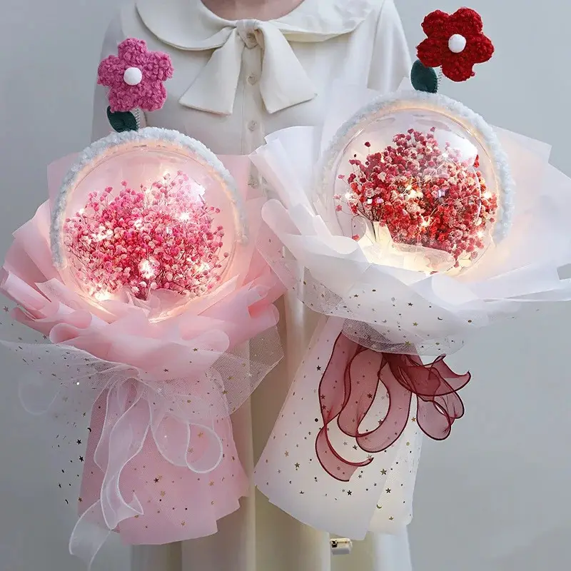 Valentine's Day handle clear Gift flowers chocolate tori stand acrylic transparent Heart shaped packaging ball