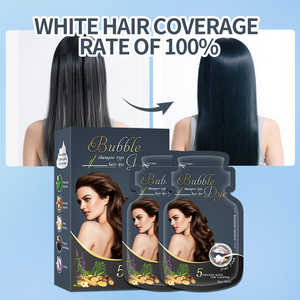 OEM Private Label bustina per <span class=keywords><strong>capelli</strong></span> colorante Shampoo colore per <span class=keywords><strong>capelli</strong></span> per 100% <span class=keywords><strong>capelli</strong></span> grigio piccolo pacchetto di piante estratto bolla colorante - Product Image 2