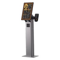 Kiosque de commande automatique à écran tactile de 21,5 pouces pour les magasins de détail, KFC/McDonald's, prise en charge des commandes, imprimante de reçus QR, paiement par carte/espèces, SDK