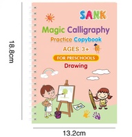 Cahiers d'apprentissage précoce à reliure spirale personnalisée, livre d'alphabet magique pour la pratique des enfants