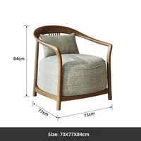 Canapé simple en bois massif de luxe léger Lovein, combinaison de deux chaises, meubles de maison, salon, hall d'hôtel, entreprise