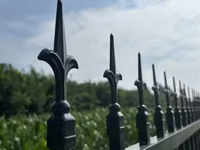 Valla de Jardín de Acero Popular Resistente al Agua, Valla de Seguridad con Parte Superior Plana, Valla de Hierro Forjado con Recubrimiento de Polvo Negro, Valla de Aluminio