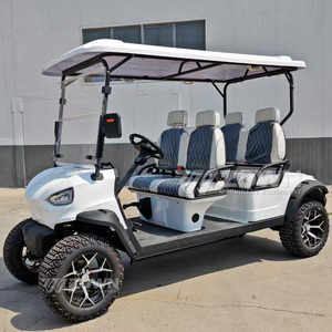 Carrito de Golf Eléctrico de 3-4 Plazas con Techo y Luces LED, Vehículo Utilitario Todoterreno, Color Blanco - Product Image 4