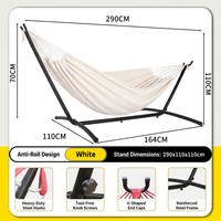 Hamac portable réglable en hauteur avec support, barre de maintien en bambou, et bâche inclinable pour jardin, patio, balcon
