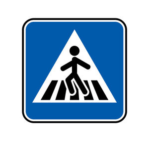 لافتة إرشادية مخصصة للمشاة، لافتة مرورية عاكسة من الألومنيوم، لافتة معدنية صفراء فارغة مع طباعة بالأشعة فوق البنفسجية - Product Image 3