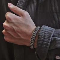 Pulsera de la Suerte para Parejas con Diseño Vintage de Personalidad, Tejido Indio, Budismo y Mantra de Seis Palabras, Amuleto de Moda para Hombre