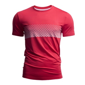 T-shirts actifs pour hommes 100% coton de haute qualité Technique élastique Doux Séchage rapide avec motif solide - Product Image 1