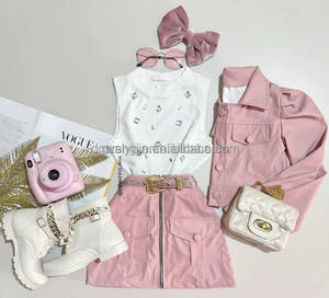 Completi Estivi per Bambine all'Ingrosso, Nuovi ed Eleganti Gilet con Collo all'Americana per Bambini, Set Versatili di Vestito e Pantaloni in Due Pezzi - Product Image 4