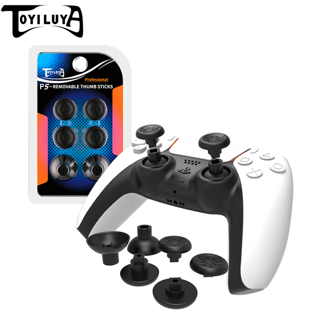 TOYILUYA 2 Different Height Removable Thumbstick for PS5 Joystick Cover Analog Thumb Stick for PS4 Button Grips PS5 Controller