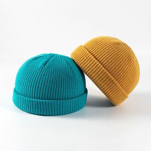 Warm Women's Winter Fashion Hip-Hop Knitted Beanie <b>Hat</b> Solid Color Docker <b>Hat</b> - Product Image 2
