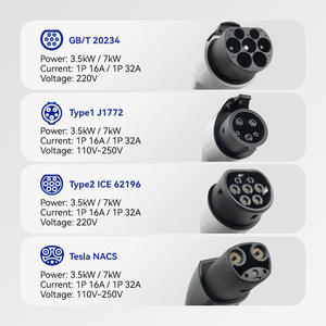 Cargador Portátil para VE 7KW Estación de Carga de CA para Automóvil Condición Nueva Accesorios para Automóvil Cargador de Batería de Coche Cargador Portátil para VE - Product Image 2