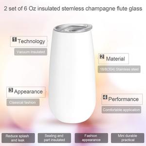 Leopard print flutes champagne no foot double tumbler insulated with lips 6 OZ unbreakable stainless steel Gold cups - Product Image 4