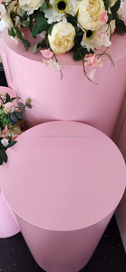 Support de fleurs sur pied en métal rose, cylindre de décoration pour fête prénatale, pilier de cylindre pour gâteau - Product Image 4