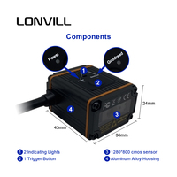 Escáner de Códigos de Barras Industrial de Alto Rendimiento, USB RS232, Alta Densidad, IP65, Montaje Fijo, DPM
