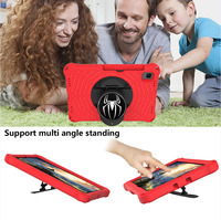 Casing Tablet dudukan logam Putar Bumper busa EVA lembut untuk Samsung Tab S6 Llite 10.4 P610 P615 penutup pegangan jari sabuk bahu