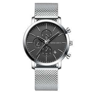Montre à quartz pour homme HM 109, personnalisable avec logo, luxe, étanche, bracelet en acier inoxydable, montre-bracelet pour affaires - Product Image 5