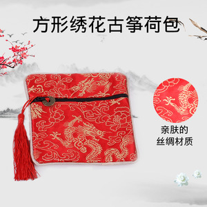 Bolsa de transporte suave y portátil con cremallera y bordado de seda, estuche de almacenamiento para accesorios de instrumentos con decoración de borlas - Product Image 4
