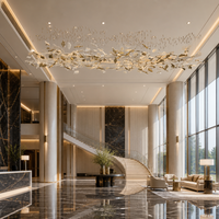 Lustre décoratif moderne de haute qualité pour hall d'hôtel, escalier, plafond, éclairage suspendu personnalisé