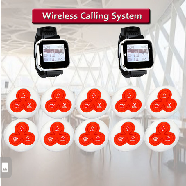 Wireless Calling System Watch Clock Hour Pager Receiver ABS Material 433MHz Waiter Calling System for Cafe Restaurant