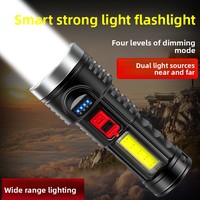 Lampe torche LED OEM avec lumière latérale COB, rechargeable par USB, faisceau puissant 300M, torche ABS pour secours d'urgence, camping en plein air, logo personnalisé
