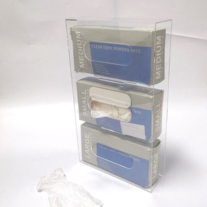 Montaggio a parete Trasparente 3 Guanto Box Holder Ospedale Esame Guanti Dispenser guanto di lattice supporto acrilico - Product Image 4