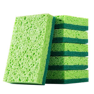 Esponja gruesa para lavar platos, rectangular, verde, para limpieza de cocina, para ollas y sartenes, paquete de 50 - Product Image 1