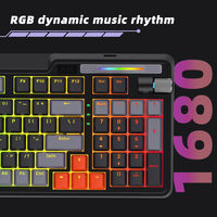 Clavier mécanique de jeu RGB à trois modes, 98 touches, clavier de jeu à commutation à chaud