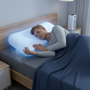 Almohada de espuma viscoelástica ventilada eléctrica con soporte cervical ajustable, funda extraíble y transpirable para el hogar y el hotel - Product Image 3