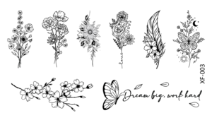 <span class=keywords><strong>Tatuajes</strong></span> Temporales <span class=keywords><strong>de</strong></span> Flores a la Moda, Impermeables, Personalizados para Mujer - Diseños <span class=keywords><strong>de</strong></span> Rosa Negra y Girasol para Cara, Cuello, Brazo y Arte Corporal - Product Image 3