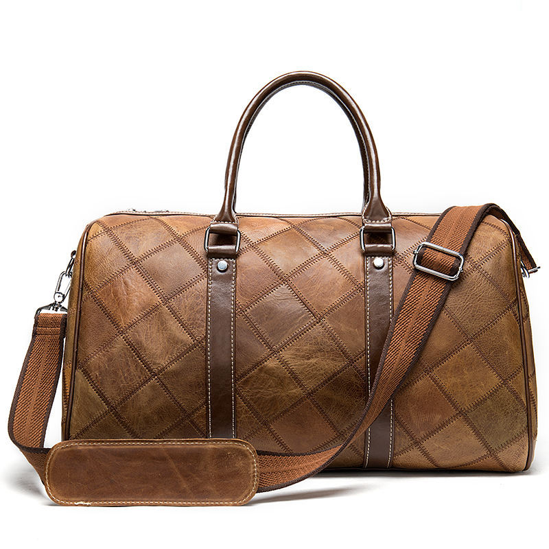 Large Capacity Men's Luggage Weekend Overnights Travel Bags Genuine Leather Duffle Bag Men Leather Travel Bags