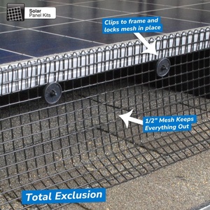 Đen PVC Hàn lưới năng lượng mặt trời bảng điều khiển chim dây bảo vệ chim bồ câu <span class=keywords><strong>Net</strong></span> 8 "x 100' - Product Image 5