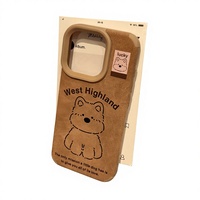 Coque de téléphone en TPU avec motif de chien en line art adorable et détail 'Lucky', antichoc, design minimaliste et charmant pour