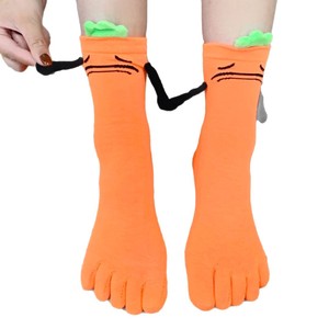 Chaussettes mi-mollet en coton respirant pour femmes, motif carotte de dessin animé, mignonnes et douces, absorbant la sueur, style Anime, mode jeunesse - Product Image 4