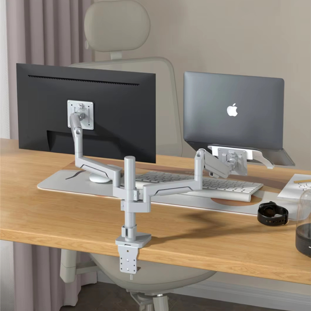 H11G Smooth Adjustable Load 2-9kg Ergonomic 17-36 Inches Dual Screen Gas Spring Monitor Arm Bracket Stand