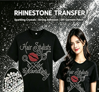 Transferts thermocollants en strass de haute qualité, feuille de transfert thermique, ornement brillant pour cadeau, pierre AB en verre de 25 mm pour plateau, à repasser sur vêtements