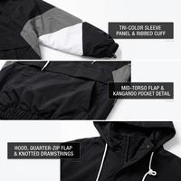 Chaqueta Anorak para Hombre, Tejido de Alto Rendimiento, Paneles Geométricos, Bolsillo Canguro, Personalización Completa, Transpirable, Ligera, Estilo Urbano