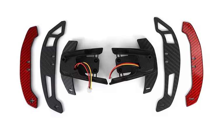 Extensions Palettes De Vitesses Volant – Aluminium Anodisé – Compatible VW Tiguan, Golf 8 – Noir