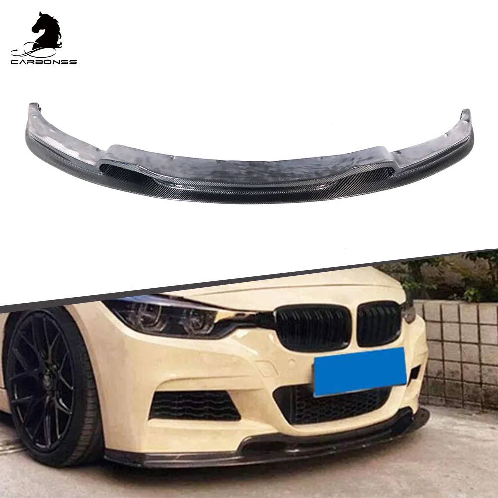 Labbro paraurti anteriore in fibra di carbonio per BMW F30 F35 M Tech Bumper V Type Front Splitter Lip 2012-2018