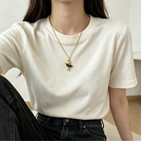 Collier pendentif ballerine doré avec jupe en émail vert, bijoux délicats sur le thème de la danse pour femmes et filles, collier de danse classique