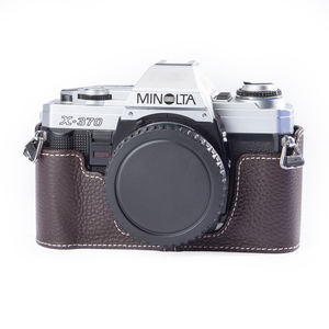 Sac photo rétro en cuir véritable pour <span class=keywords><strong>Minolta</strong></span> <span class=keywords><strong>X300</strong></span> X370 sac de photographie étui de protection fait à la main véritable appareil photo demi-étui personnaliser - Product Image 2